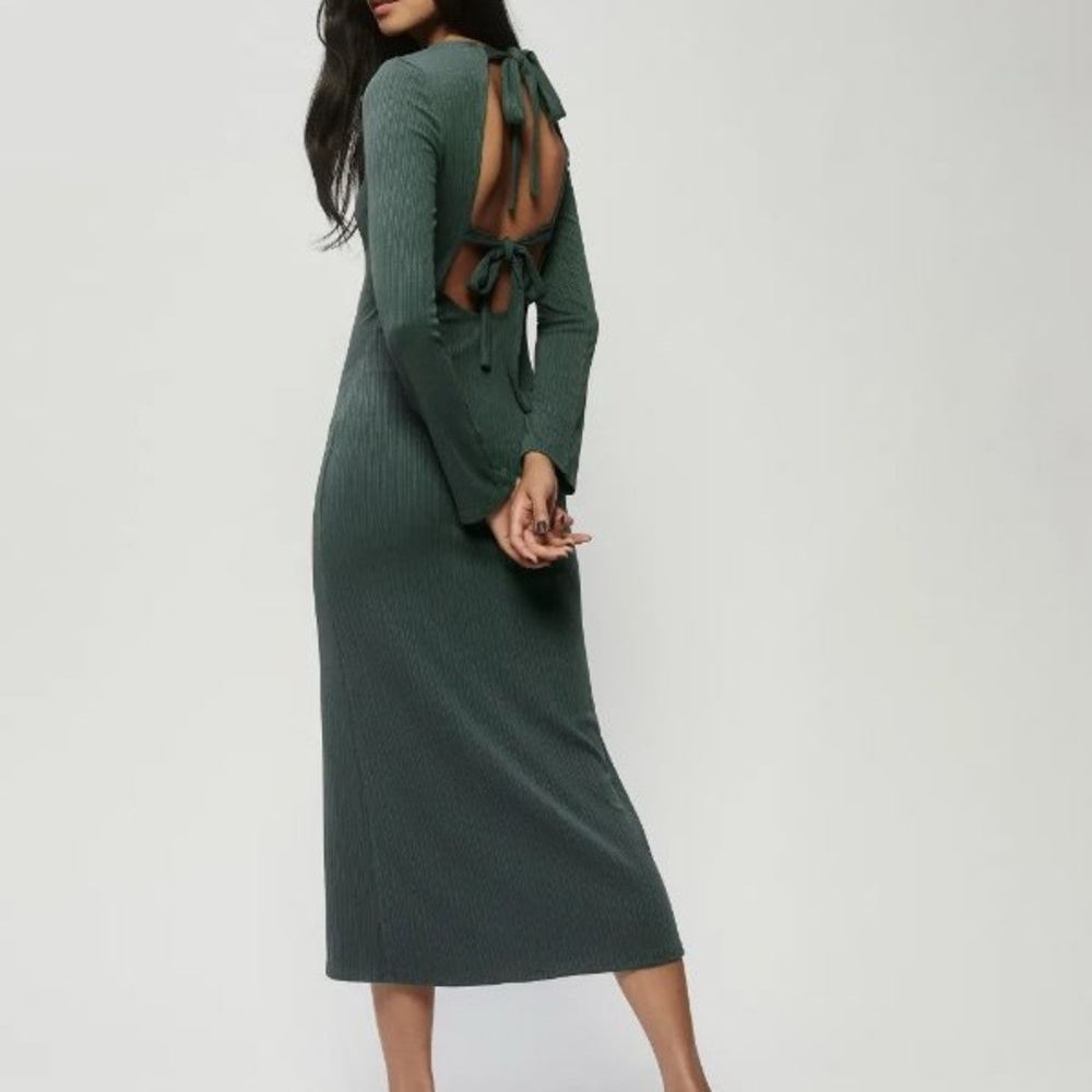 Reformation Benedict Dress in Juniper